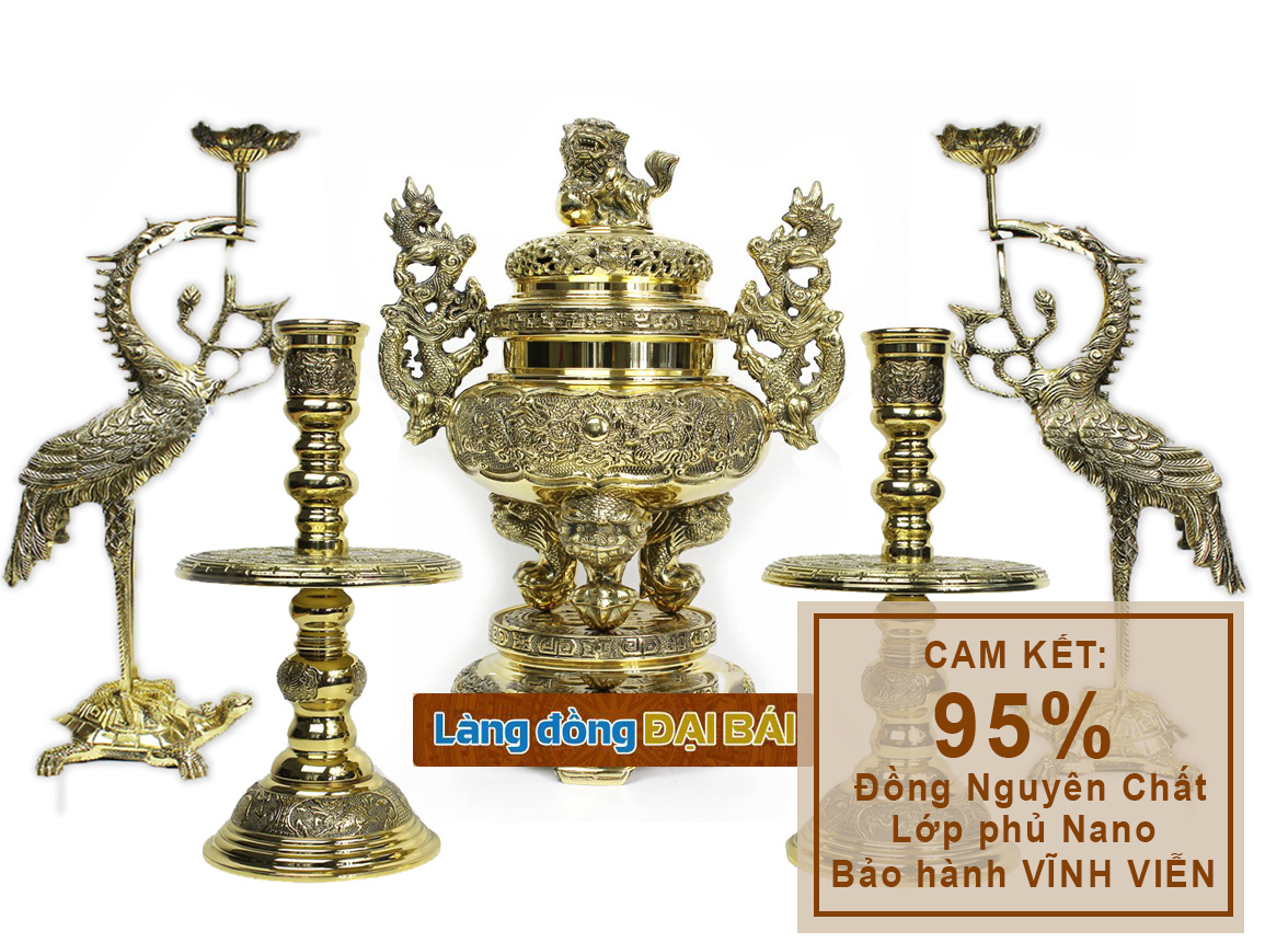 Các Chi Tiết Ý Nghĩa Bộ Đỉnh Hạc Tam Sự men rạn đắp nổi vẽ vàng 24K